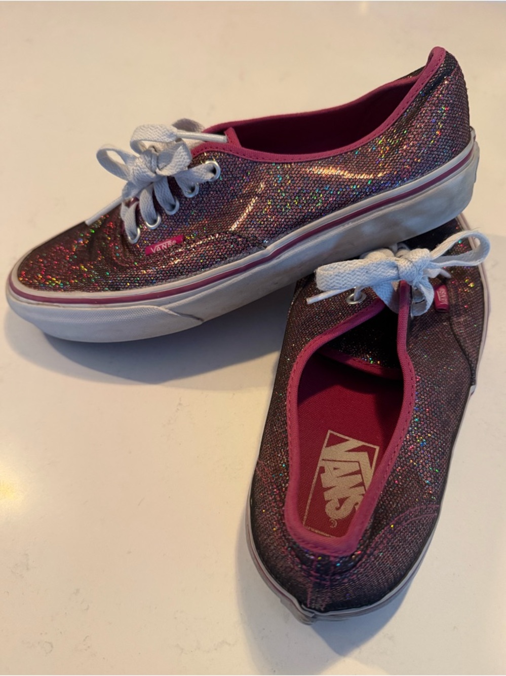 Women's Vans Authentic Iridescent Glitter Fest in Fuchsia sz 9 - Picture 2 of 7